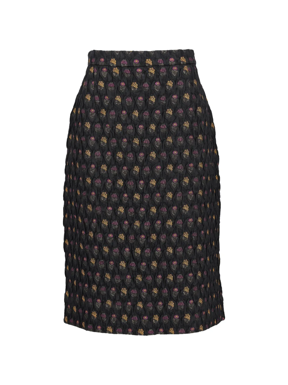 Valentino Pre-Owned floral-print pencil midi skirt - Nero