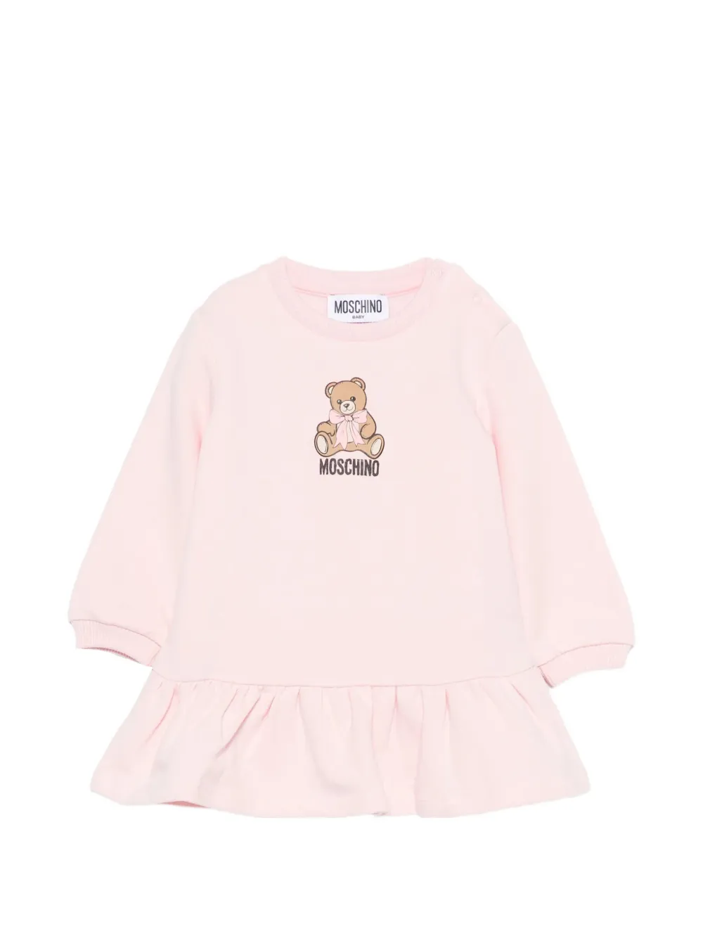 Moschino Kids Teddy Bear ruffled dress Roze