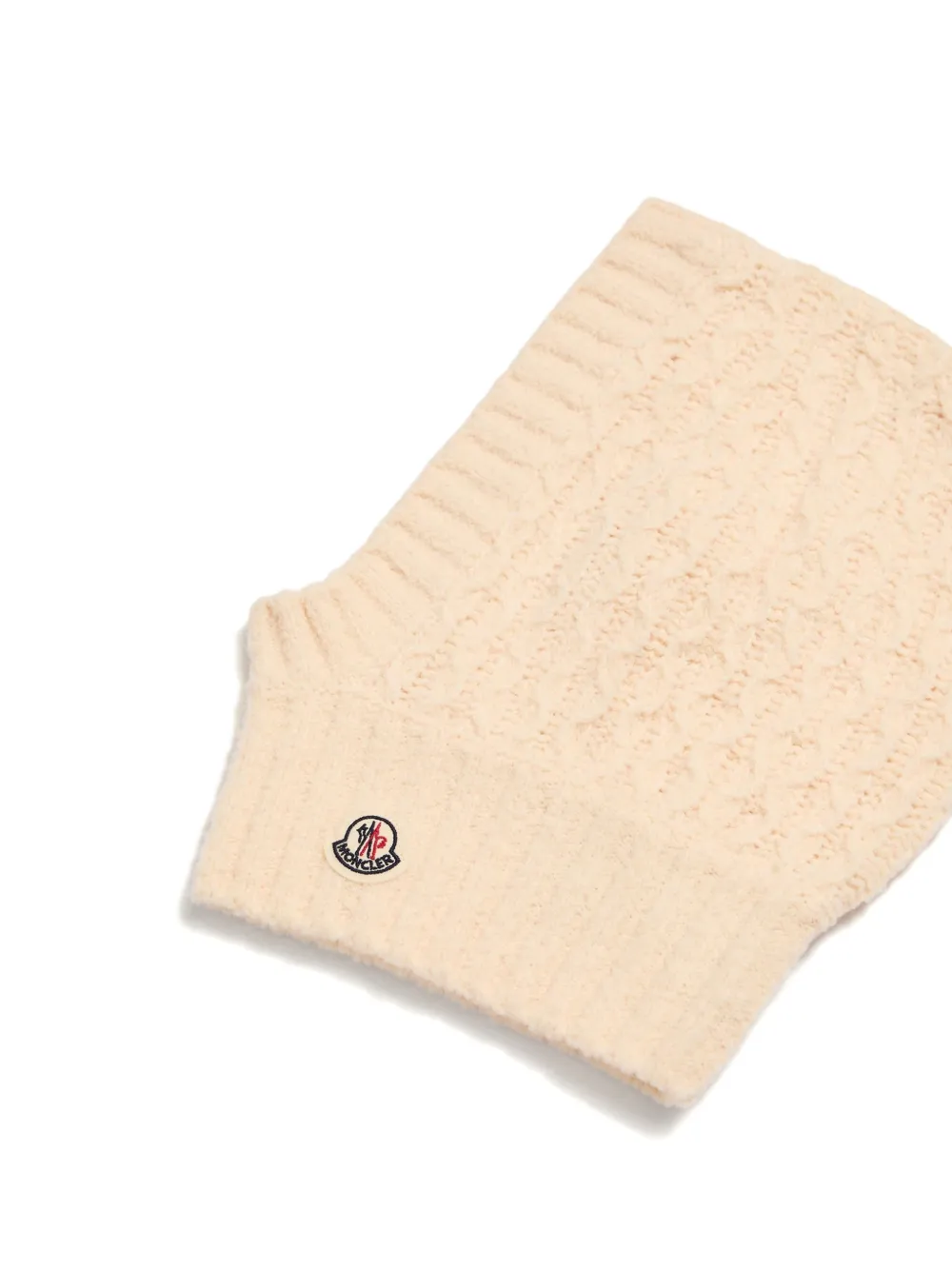 Moncler Enfant Bouclé kabelgebreide bivakmuts Wit