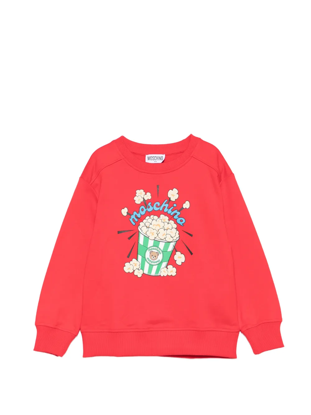 Moschino Kids Teddy Bear popcorn-print sweater - Rosso