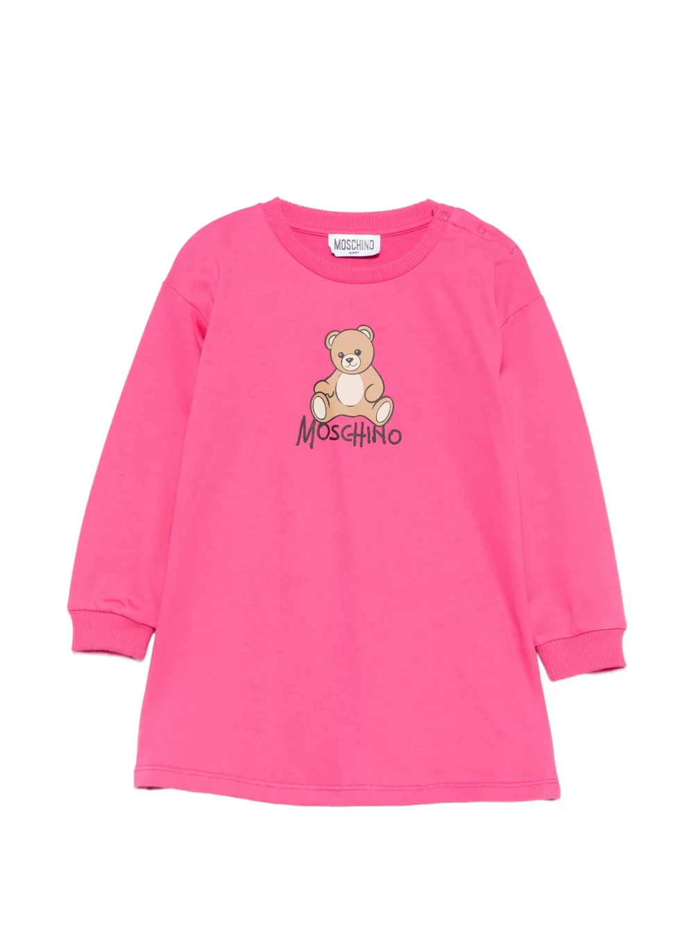 Moschino Kids Teddy Bear logo-print dress - Rosa