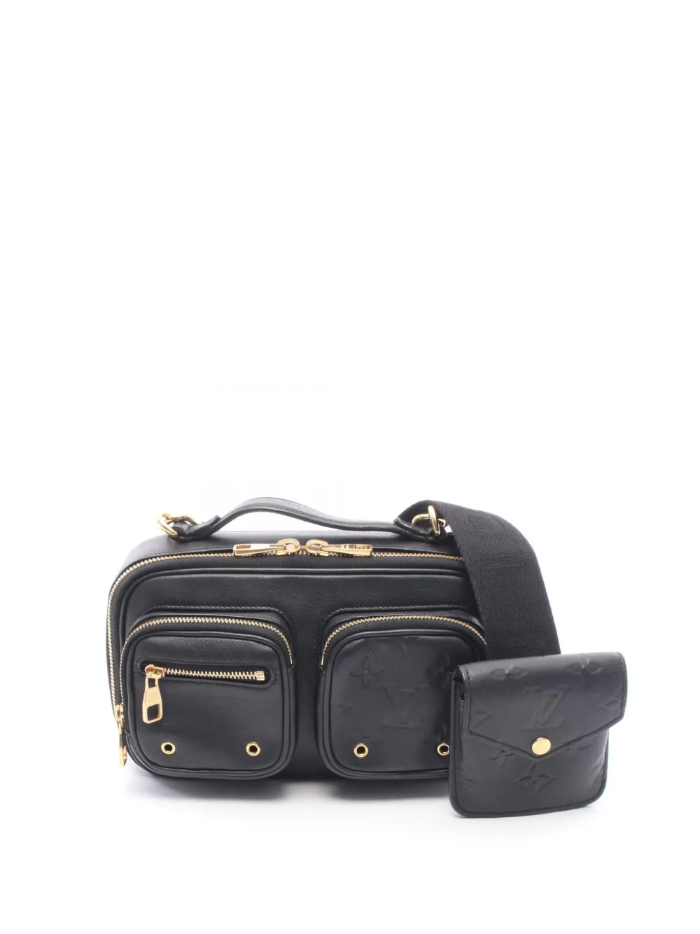 Louis Vuitton Pre-Owned Borsa a tracolla Utility in pelle Empreinte con monogramma 2021-2026 - Nero