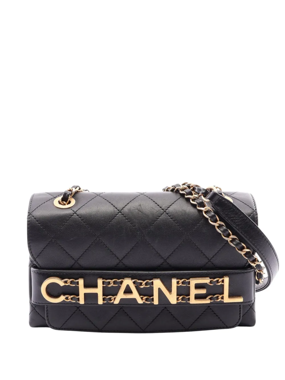 CHANEL Pre-Owned 2019 Small Quilted Calfskin Enchained Flap shoulder bag - Black