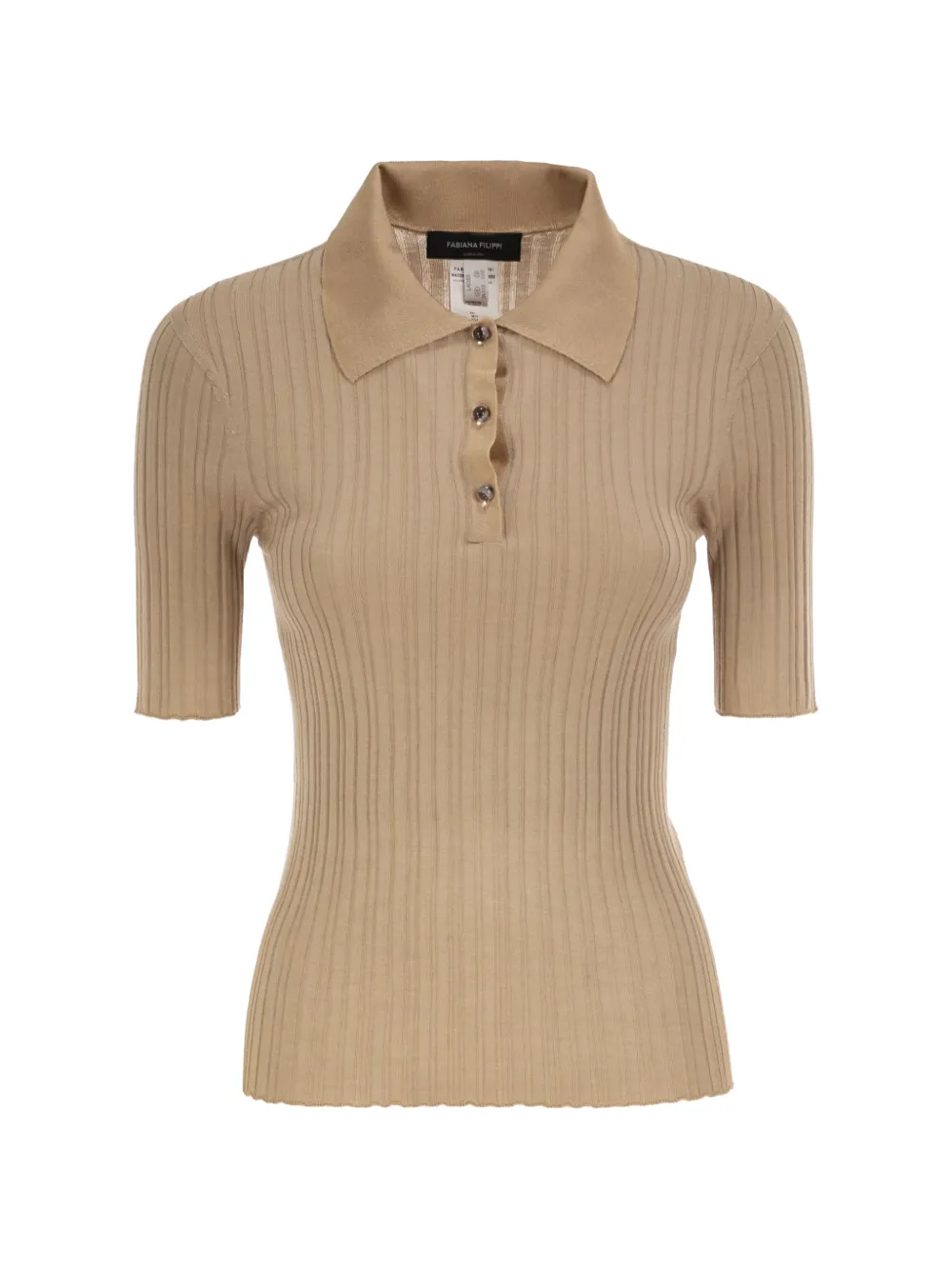 Fabiana Filippi ribbed-knit polo shirt - Toni neutri