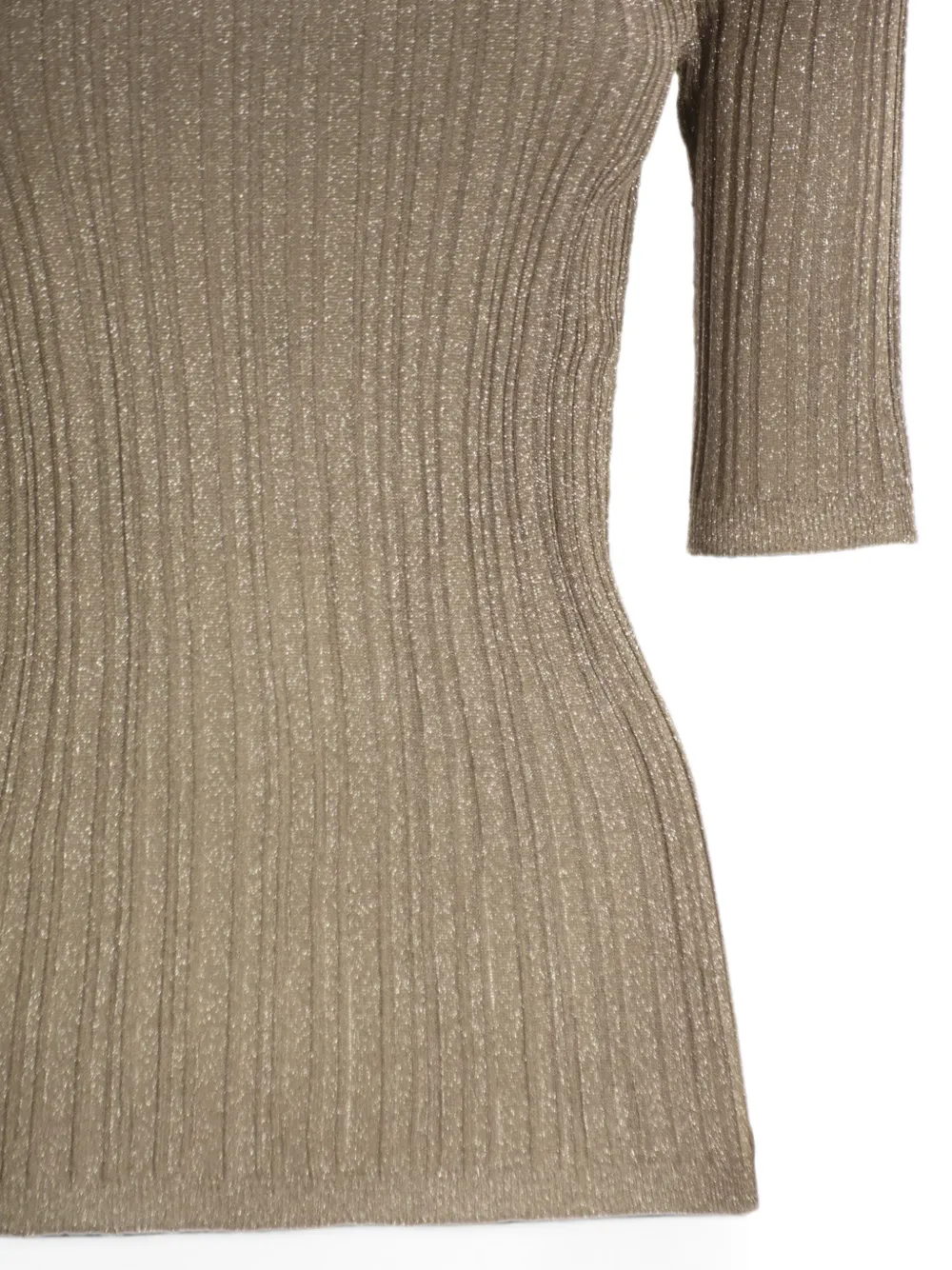 Fabiana Filippi Ribgebreid T-shirt Beige
