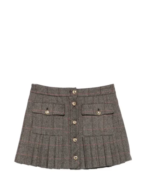 Maje check-pattern mini pleated skirt