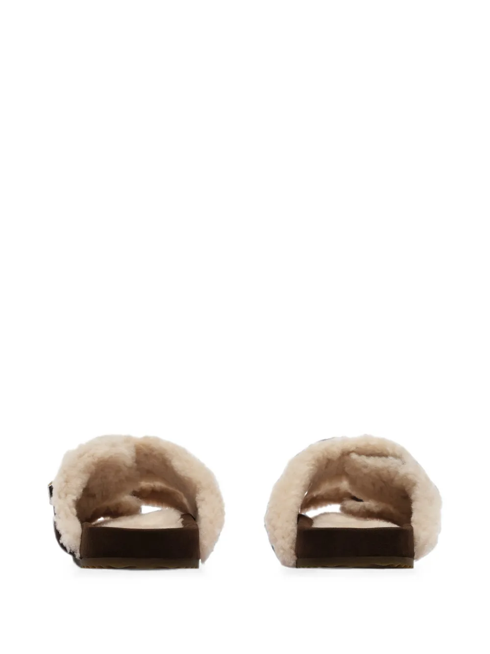Burberry Check shearling Urchin sandals Bruin