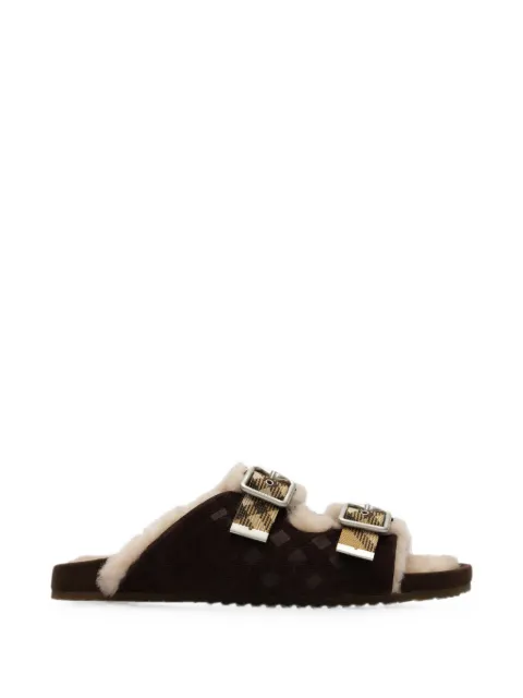 Burberry Check shearling Urchin sandals