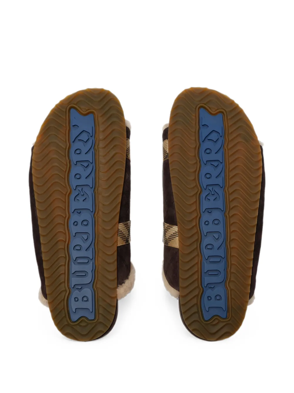Burberry Check shearling Urchin sandals Bruin