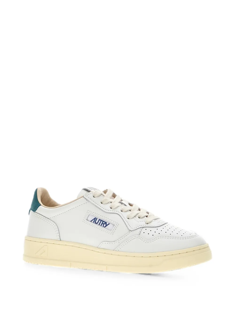 Autry perforated-toe leather low-top sneakers Wit