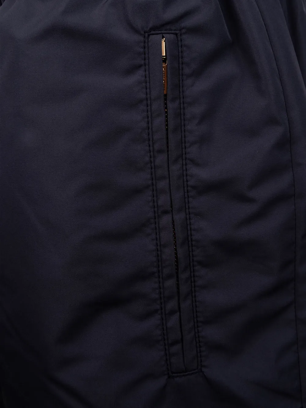 Miu Knielange shorts met trekkoord en logoprint Blauw