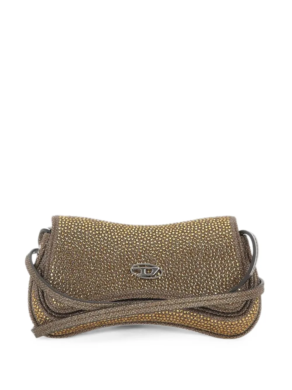 Diesel small crystal-embellished shoulder bag - Gold