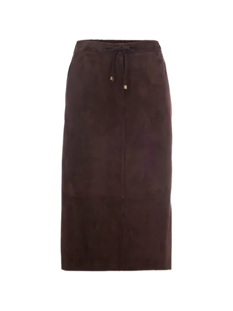 'S Max Mara drawstring-waist suede midi skirt