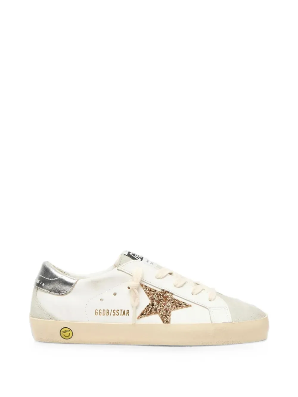 Golden Goose Kids Super-Star glitter-patch sneakers Wit