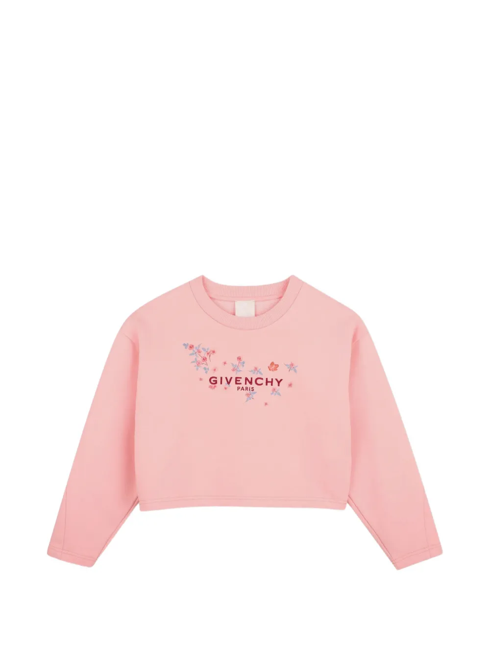 Givenchy Kids floral-print logo-print sweatshirt - Rosa
