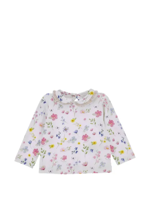 Monnalisa floral-print ruffled T-shirt