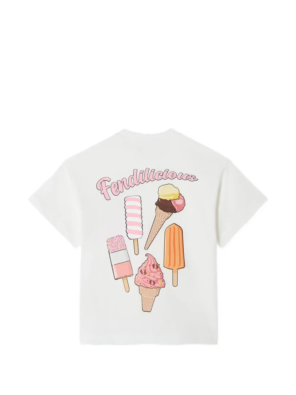 Fendi Kids Fendilicious T-shirt met grafische print Wit