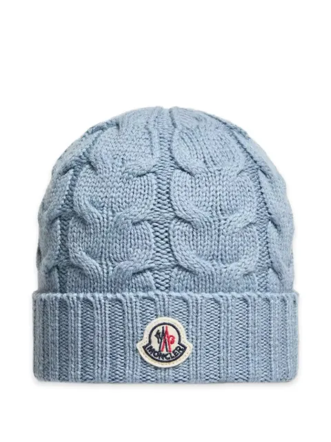 Moncler Enfant gorro de punto de ochos con parche del logo
