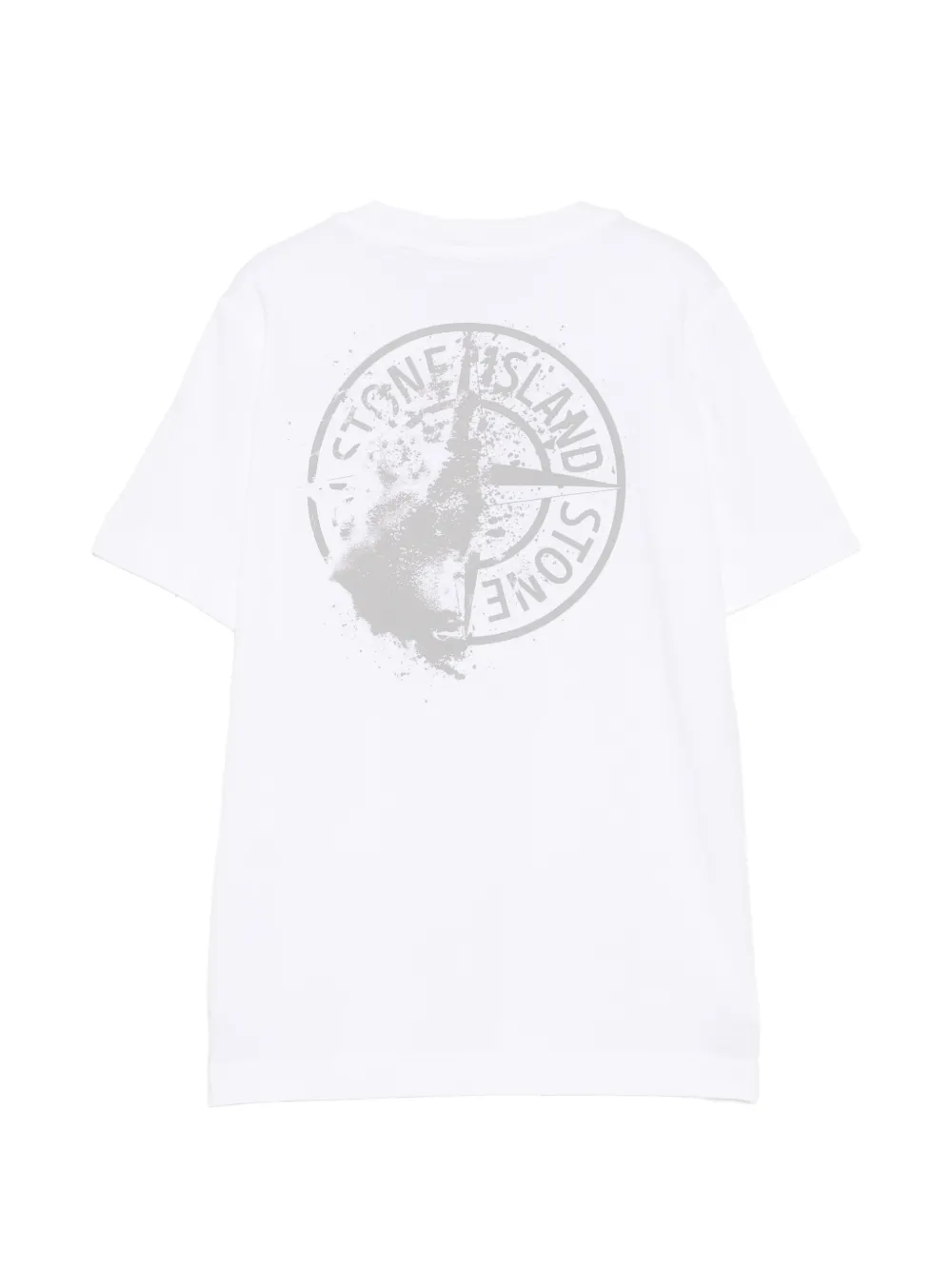 Stone Island Junior T-shirt met Compass-logoprint Wit