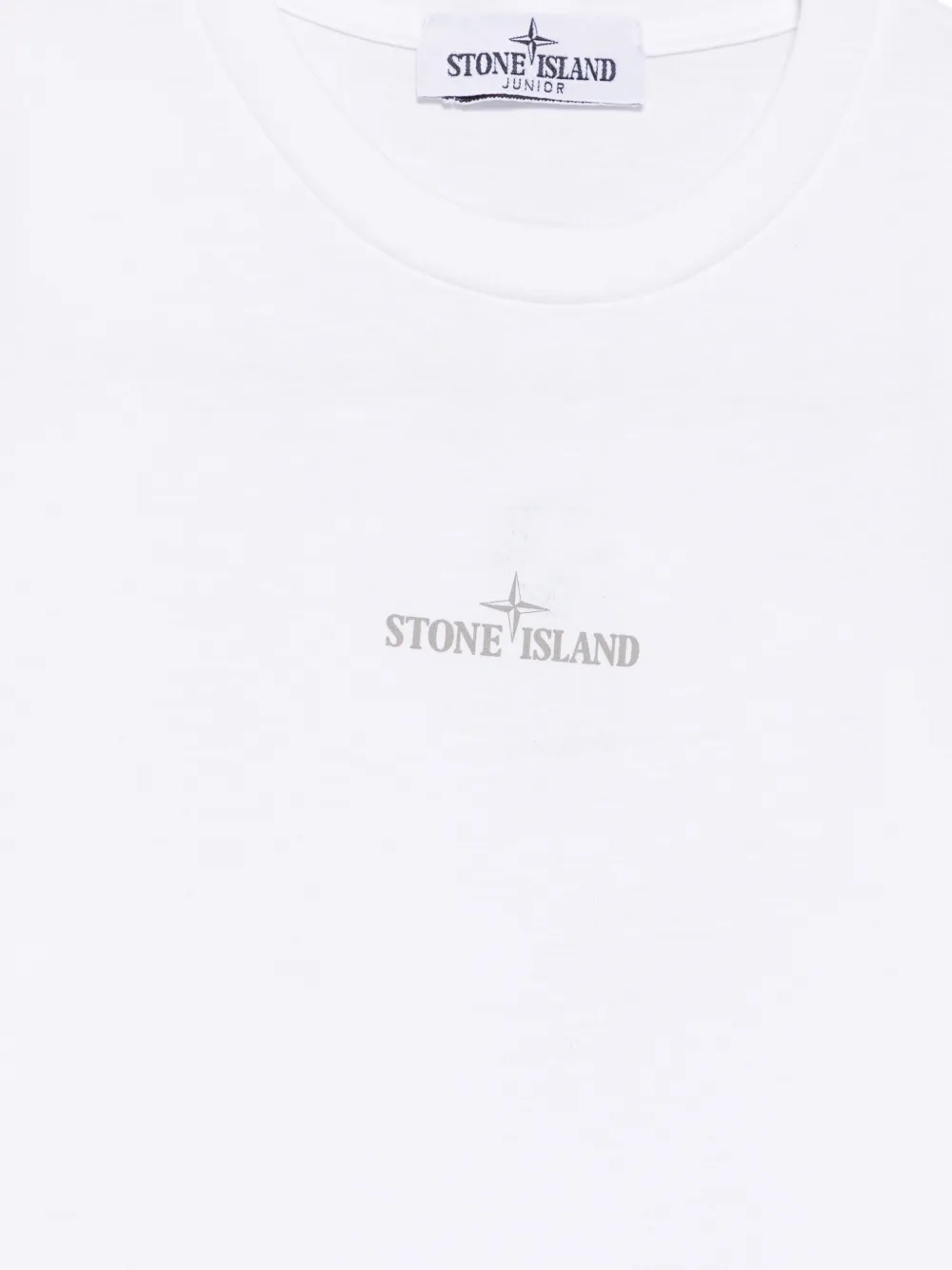 Stone Island Junior T-shirt met Compass-logoprint Wit
