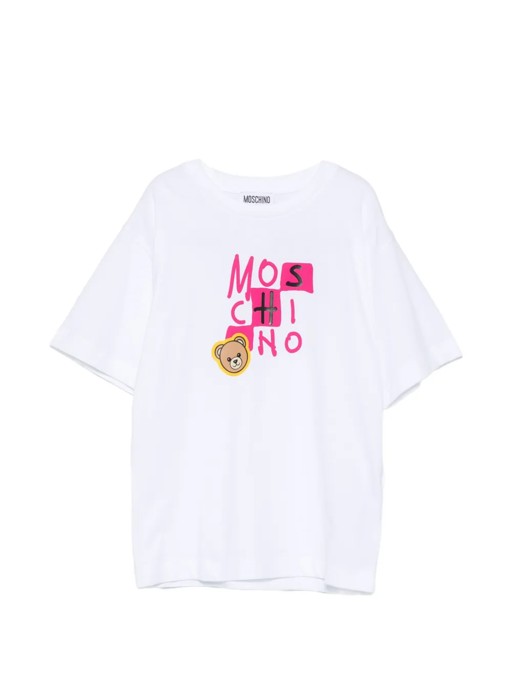 Moschino Kids T-shirt met logoprint Wit