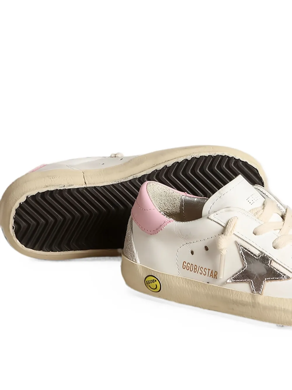 Golden Goose Kids Super-Star leather sneakers Wit