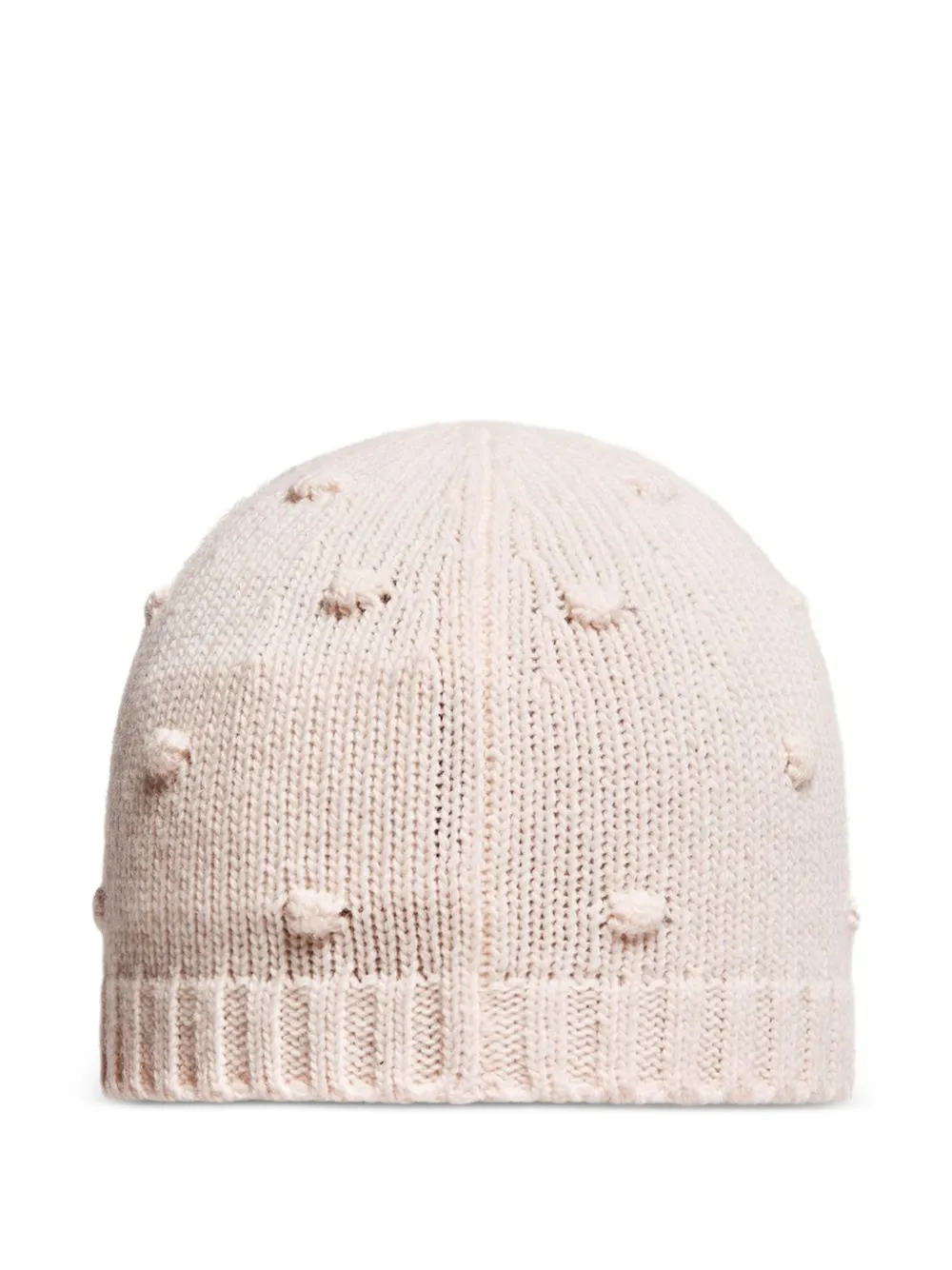 Moncler Enfant Kabelgebreide muts met logo-patch Roze