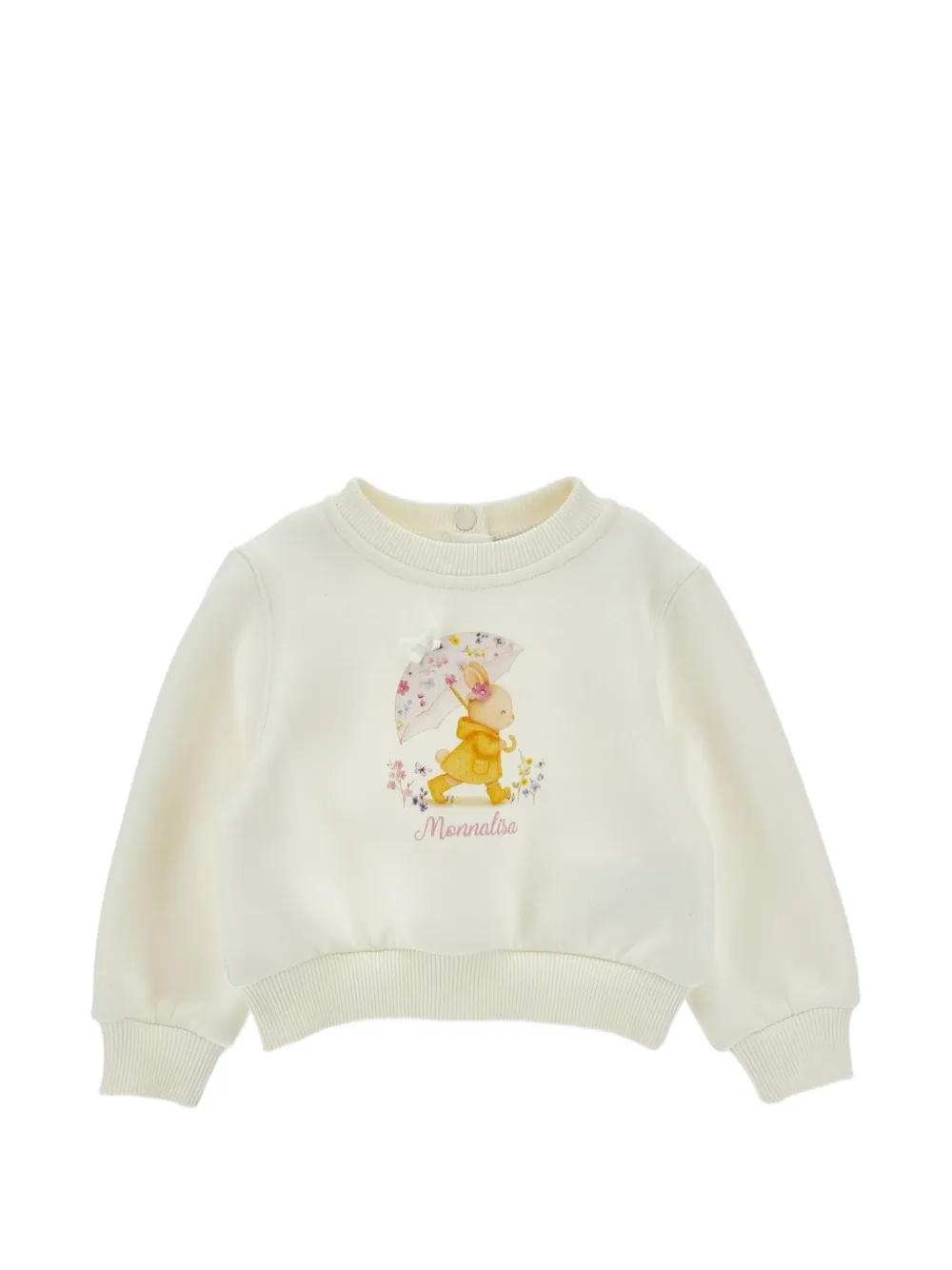 Monnalisa bunny-print bow-detail sweatshirt - Toni neutri