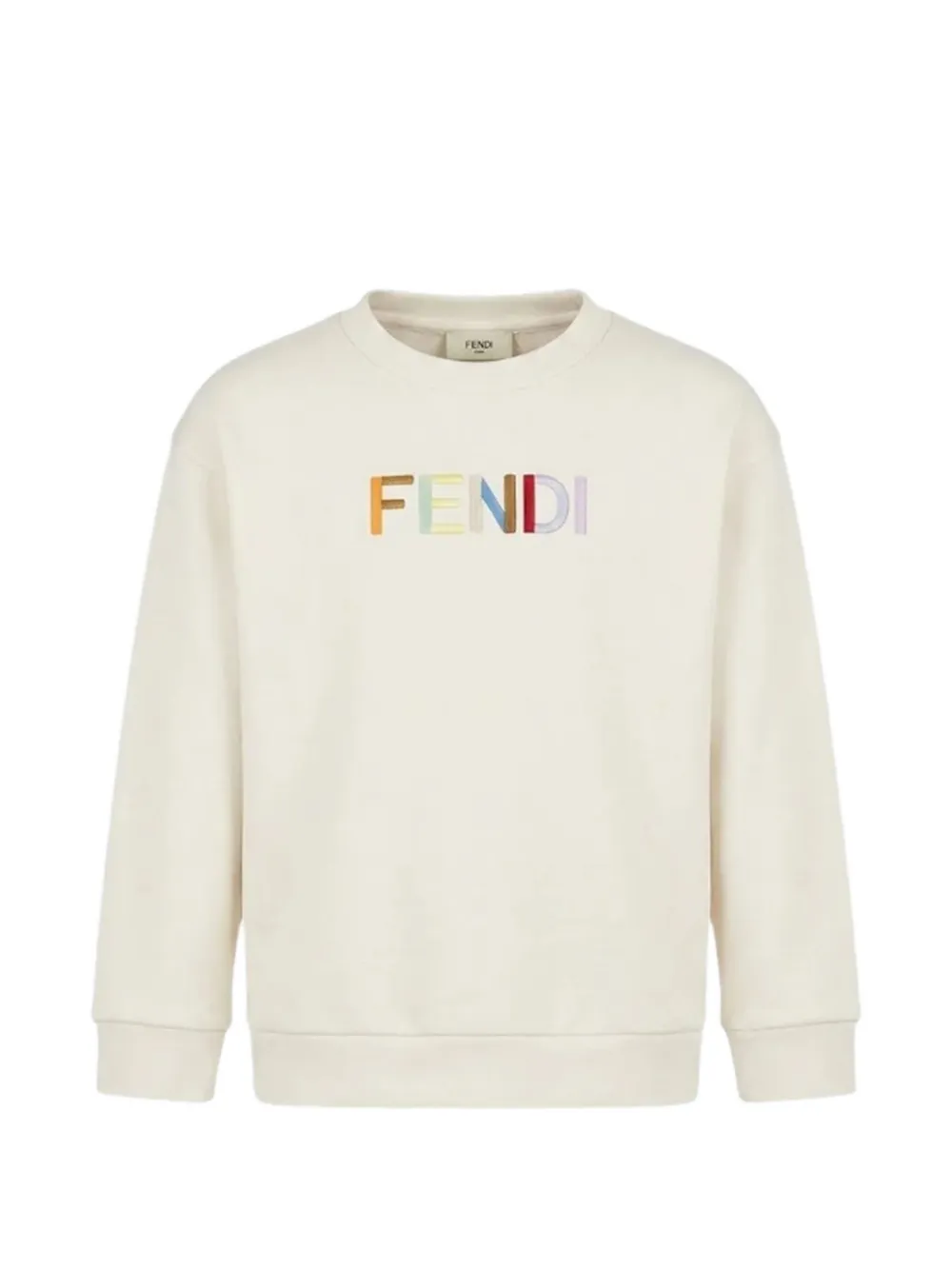 Fendi Kids logo-embroidered sweatshirt - Bianco