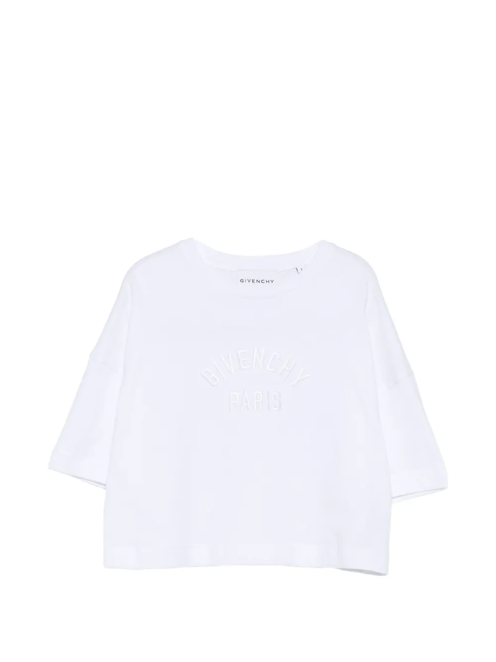 Givenchy Kids t-shirt crop à logo brodé - Blanc Givenchy Kids t-shirt crop à logo brodé - Blanc