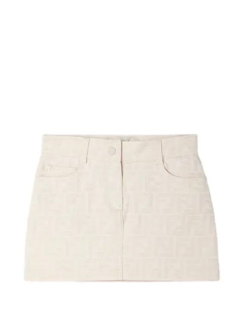 Fendi Kids falda corta de mezclilla con monograma FF bordado