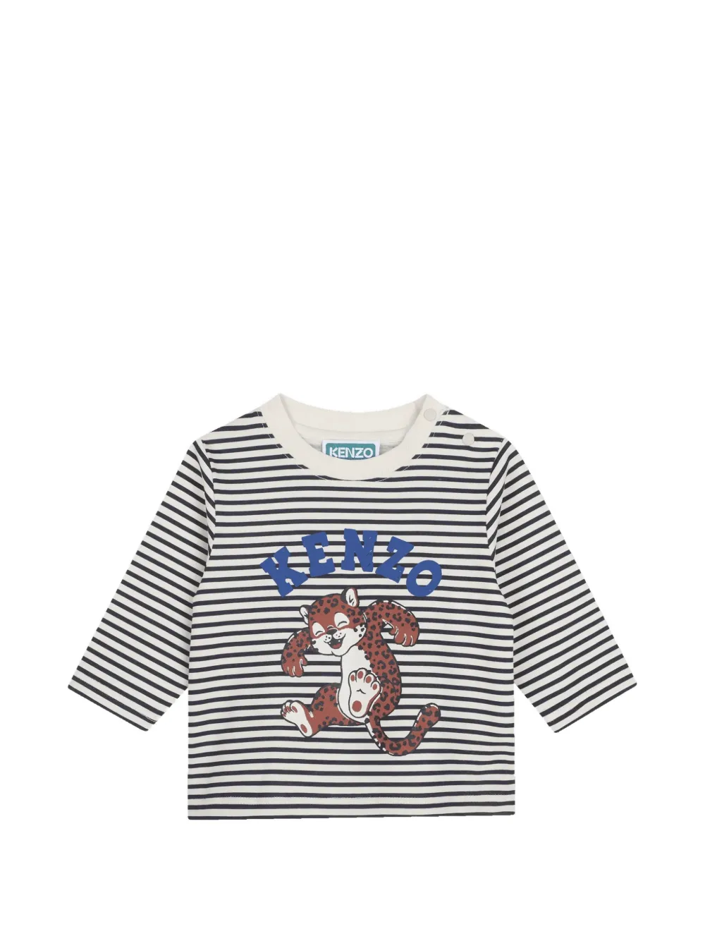 Kenzo Kids striped graphic-print T-shirt - Bianco