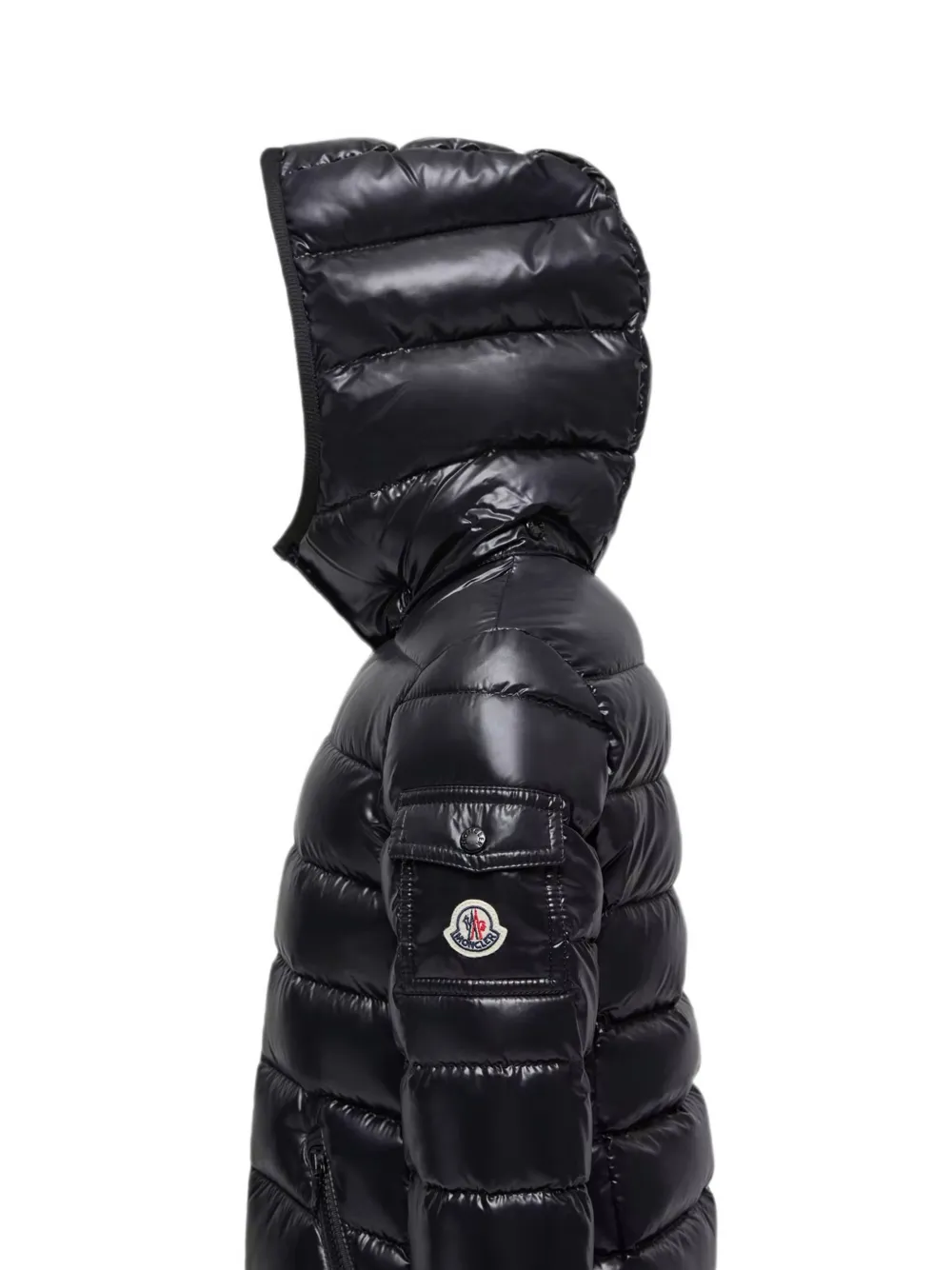 Moncler Enfant Moka gewatteerde jas met capuchon Zwart