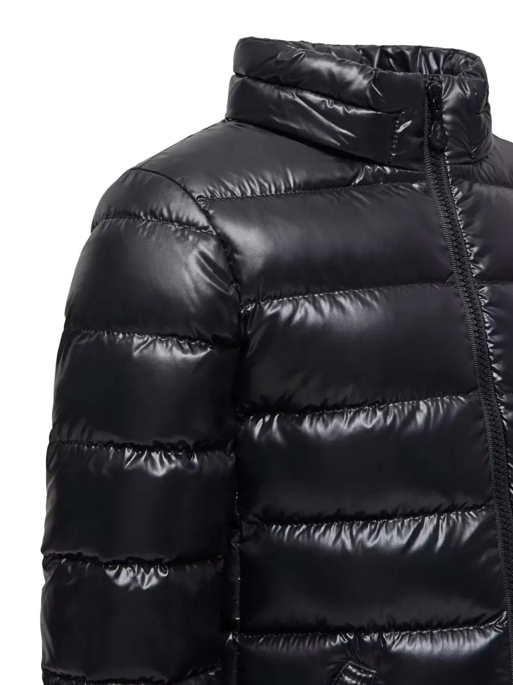 Moncler Enfant Moka gewatteerde jas met capuchon Zwart