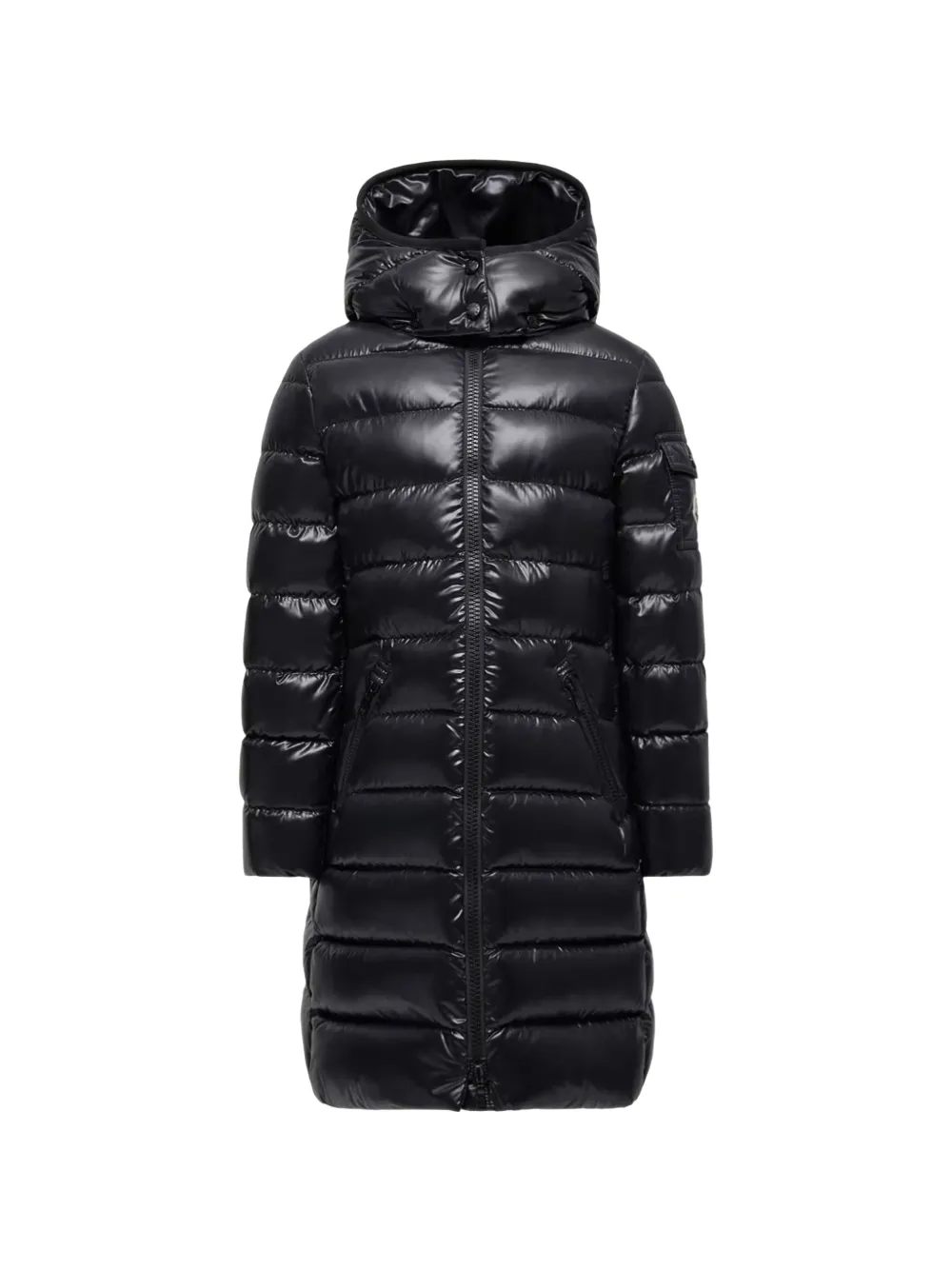 Moncler Enfant Moka gewatteerde jas met capuchon Zwart