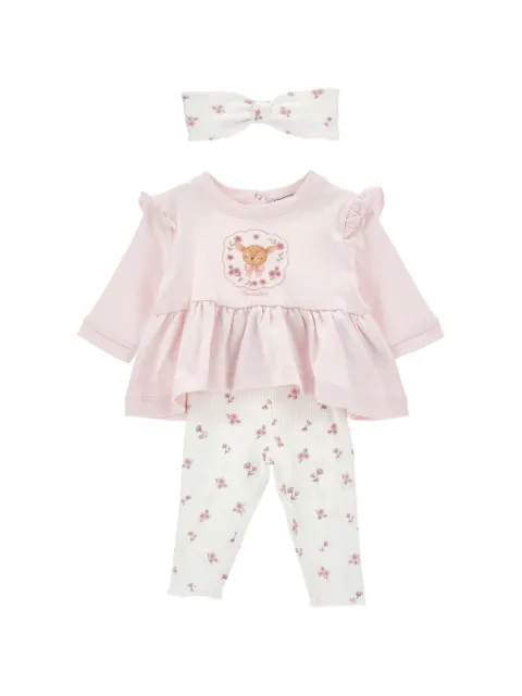 Monnalisa deer-print ruffled-trim set