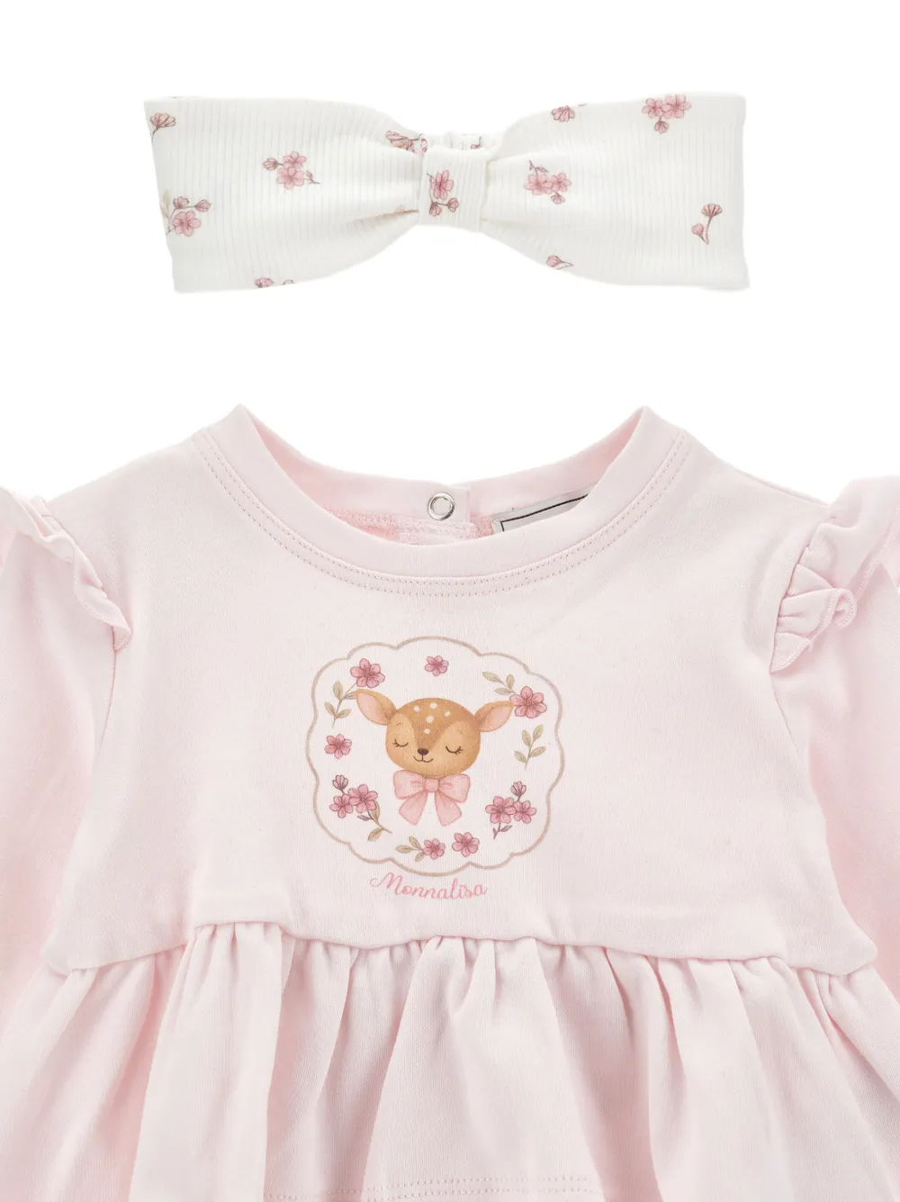 Monnalisa Set met ruches en hertenprint Roze