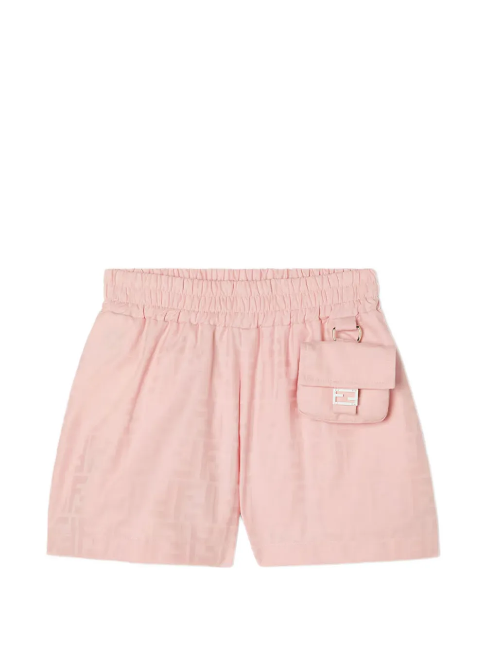 Fendi Kids Junior FF-jacquard shorts - Rosa
