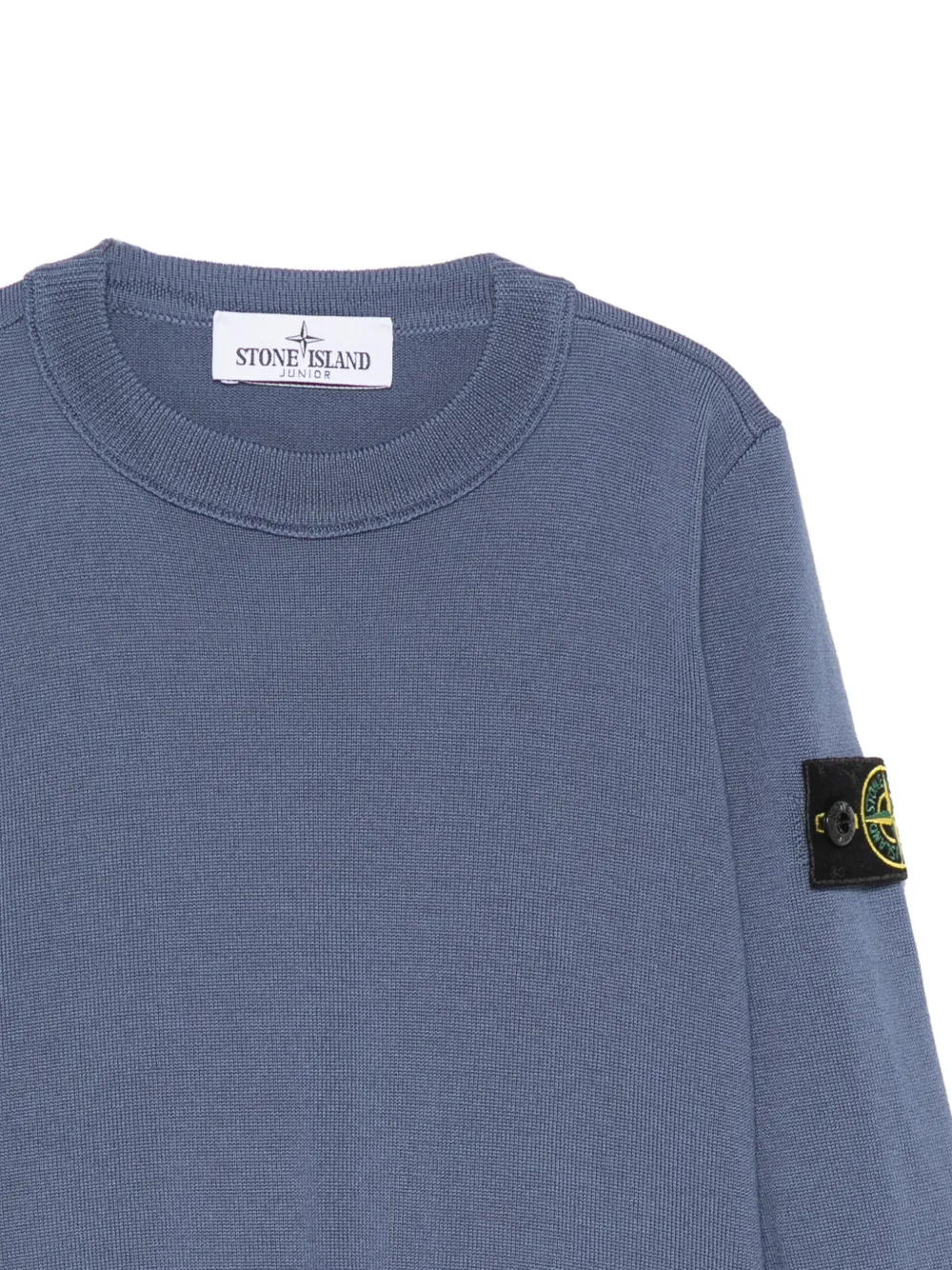 Stone Island Junior logo-patch sweater Blauw