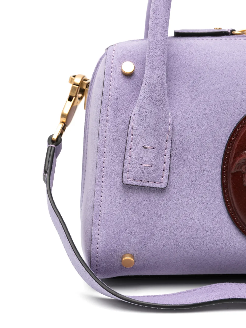 Versace Kleine Roomy Boston suède tas Paars