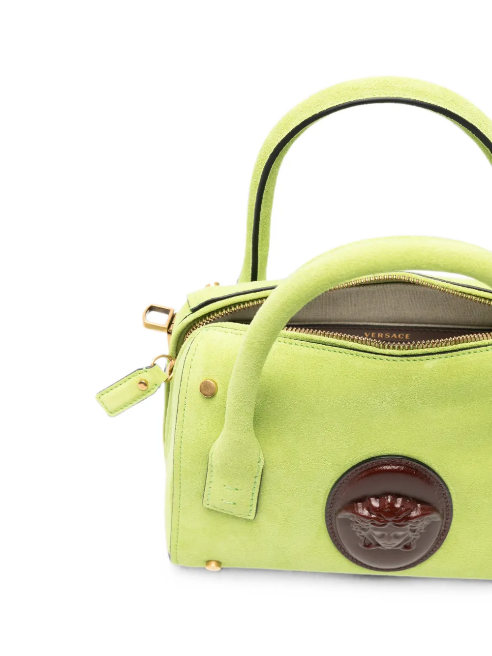 Versace Kleine Roomy Boston suède tas Groen