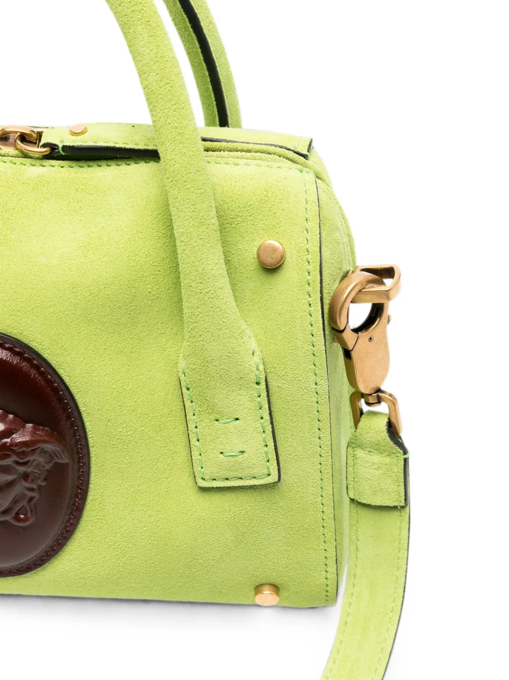 Versace Kleine Roomy Boston suède tas Groen