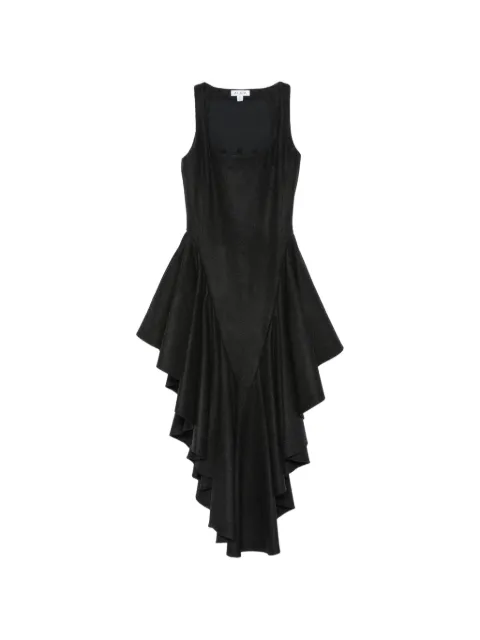 Alaïa vestido midi Triangle de lana afieltrada con volantes