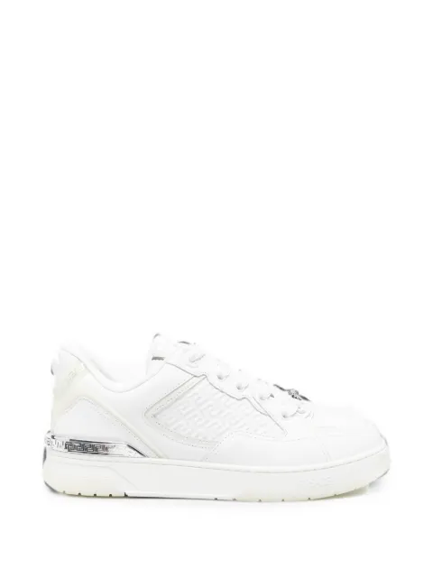 Versace Greca embossed leather sneakers