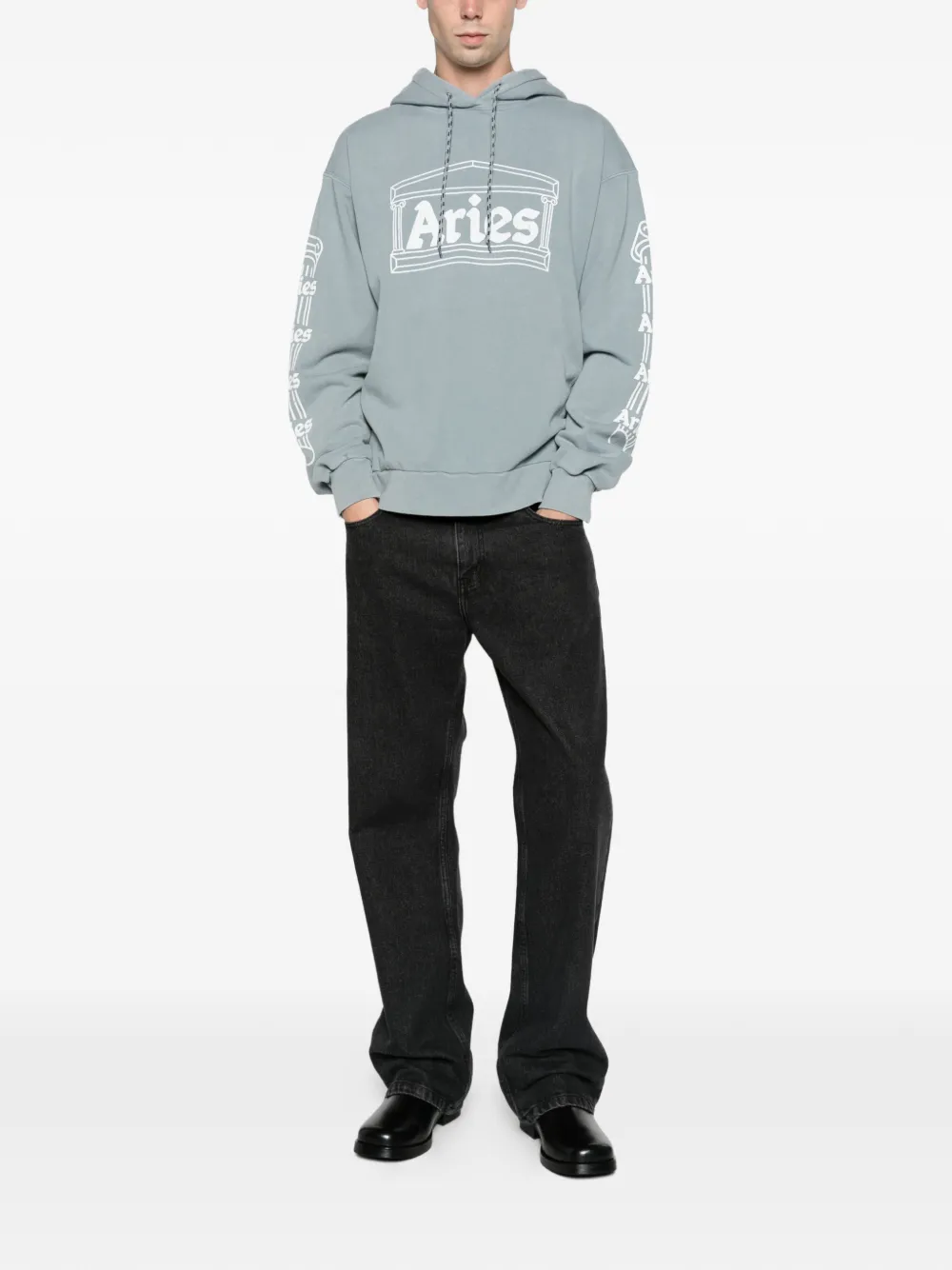 Aries Column hoodie Grijs
