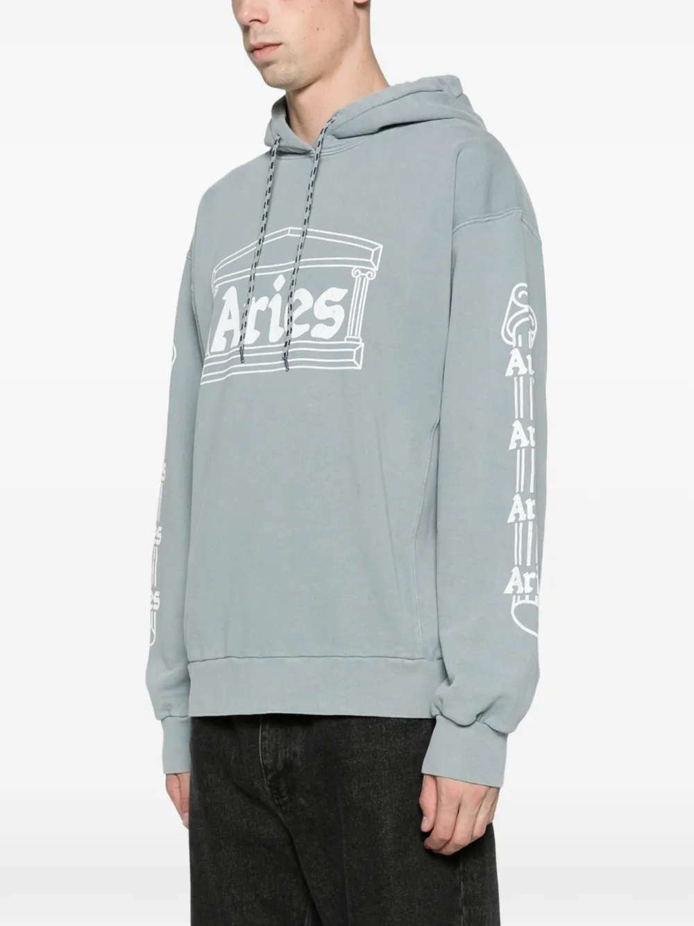 Aries Column hoodie Grijs