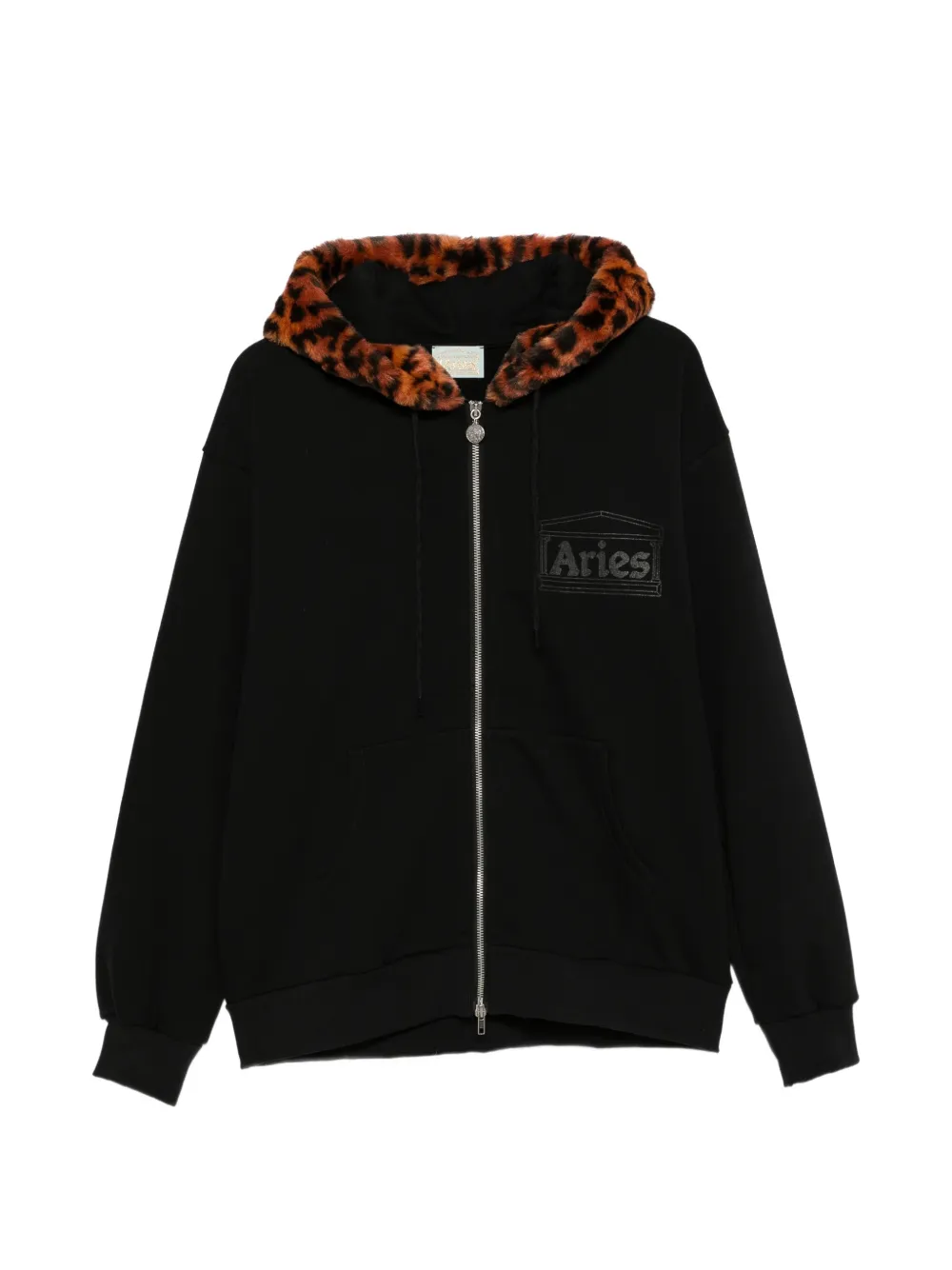Aries long-sleeve zip-up hoodie - Schwarz