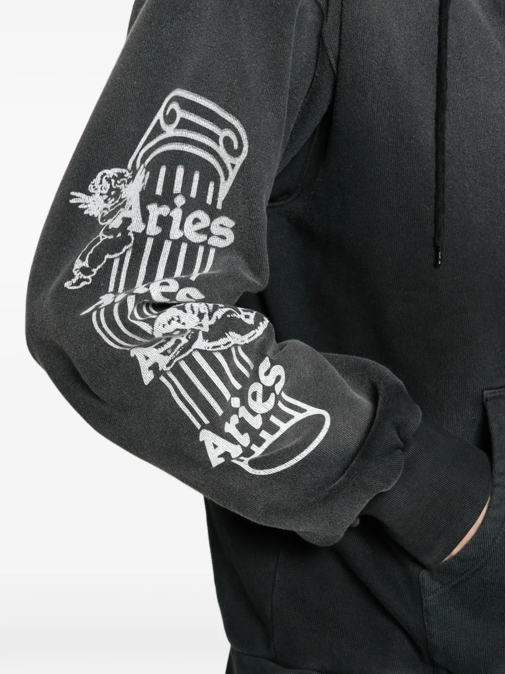 Aries aged Cherub Column hoodie Zwart