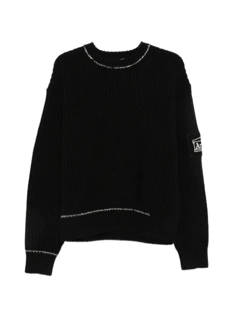 Aries logo-patch long-sleeve sweater