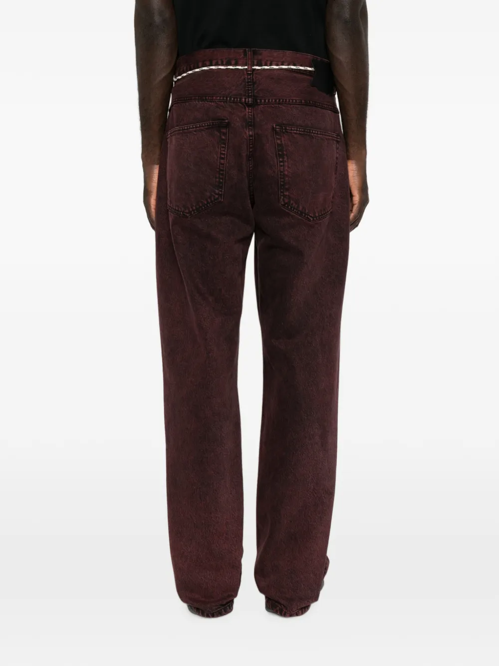 Aries Jeans met acid-wassing Rood